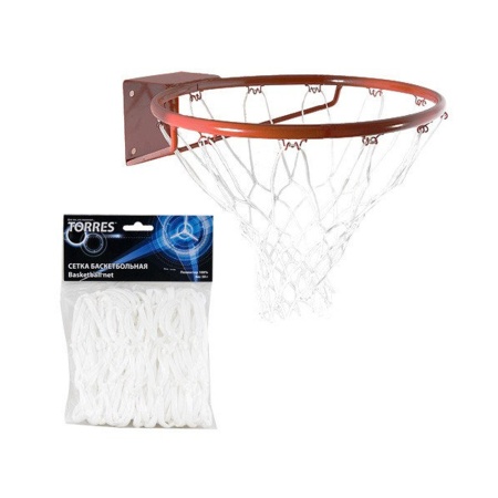Купить Сетка баскетбольная Torres, нить 4 мм, белая в Корсакове 
